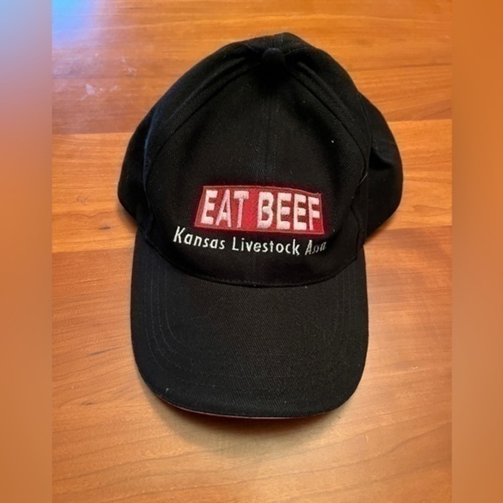 Eat Beef Kansas Livestock‎ Association Unisex Hat Cap Black Embroidered Graphic